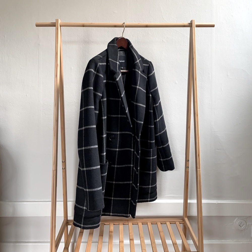 Hollis Double-Breasted Coat in Windowpane